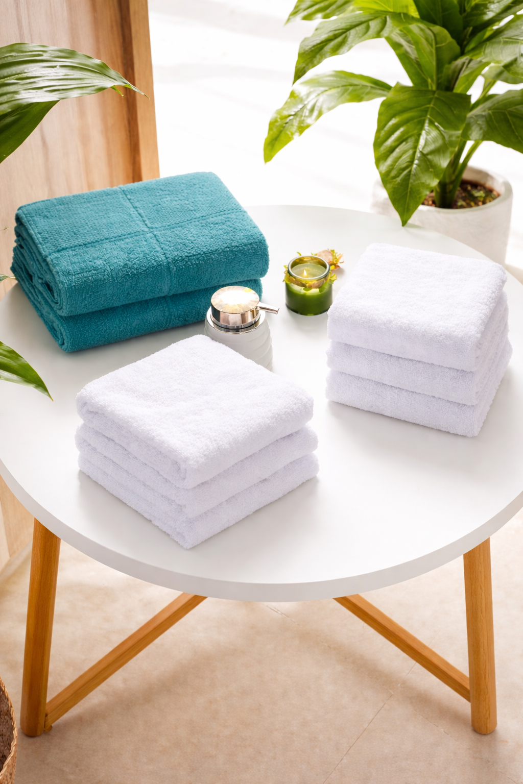 Toalla de hotel blanca – 550–600 GSM